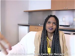 CARNE DEL MERCADO - black Latina Ana Ebano torn up deep