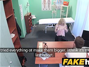 fake medical center Fit light-haired deep-throats salami